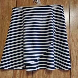 Loft | Navy & White Striped Tulip Skirt | Size S